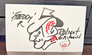 Robert Englund Signed 4x6 Index card w/ Freddy Sketch Doddle COA - Picture 1 of 4