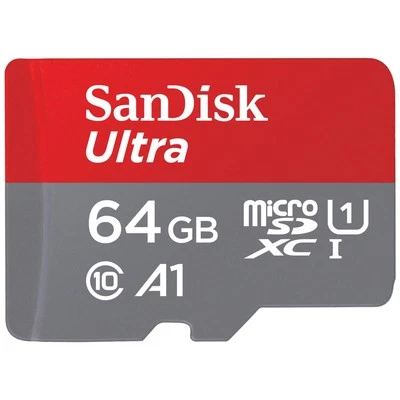SanDisk Ultra 64GB microSD Card A1 Class 10 Full HD 1920x1080 Fast Storage - Image 1 of 4