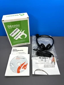 NUANCE DRAGON SPEECH RECOGNITION SOFTWARE DVD-ROM VERSION 13 + HS-GEN-C HEADSET - Picture 1 of 6