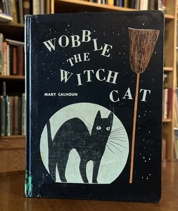 Wobble The Witch Cat ~1958 Vintage HC~ Calhoun Duvoisin Familiar Magic Broom 🧹 - Imagen 1 de 10