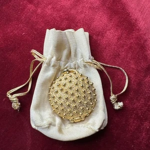 Vintage Helena Rubenstein goldfarbenes Parfum kompakt mit Kiss Lock, Geldbeutel - Bild 1 von 6