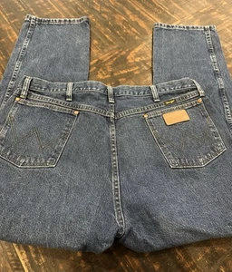 Vintage 90er Wrangler Jeans Größe 40x30 (tatsächliche Größe) 13MWZGK gerades Bein mittlere Waschung - Bild 1 von 6