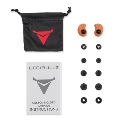 ¡Tapones para los oídos moldeados personalizados Decibullz todos los colores! ¡Experimenta lo tranquila que puede ser la vida! Foto 1 de 4