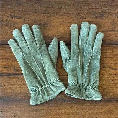 Guantes ARIS Mujer XL Vintage Verde Salvia Gamuza Genuina Cuero Femenino Invierno Foto 1 de 4