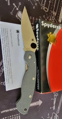 Spyderco S90V Military Titanium/Carbon Fiber Knifeworks Exclusive RARE! C36CFTIP - Image 1 of 4