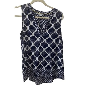 Boden Size US 6 Tank Top Blue White - Picture 1 of 7