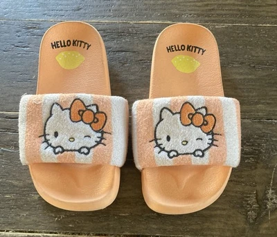 Slides infantis Hello Kitty tamanho 11/12 cores laranja e branco em ótimo estado! - Imagem 1 de 4