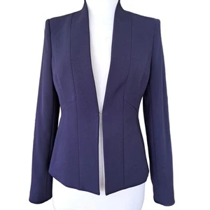 BROOKS BROTHERS Women's Navy Blue Collarless Blazer Size 4 - Picture 1 of 13