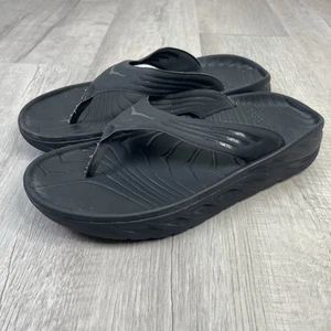 Hoka One One Ora Recovery Flip Flops Slippers Black Thong Sandals Men’s 11 US M - Picture 1 of 10