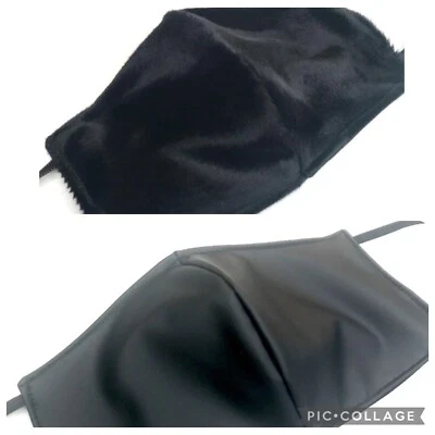 Face Mask Lot Black PVC Look Faux Fur Wet Look Shiny Cyber Cosplay Mens Bundle - Image 1 of 4