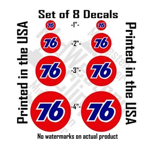 8 Union 76 decal stickers 2x 1" 2" 3" 4" included (red) - Picture 1 of 6