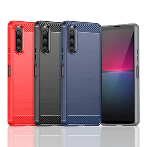 For Sony Xperia 10 V 5 IV 10 iii 1 ii Case Shockproof Gel TPU Carbon Fiber Cover - Picture 1 of 15