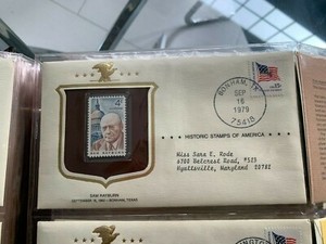 sam rayburn PCS HISTORIC STAMPS OF AMERICA COVER+CARD