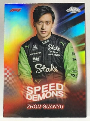 2024 Topps Chrome Formula 1 ZHOU GUANYU #SD-14 SPEED DEMONS REFRACTOR - Image 1 of 2