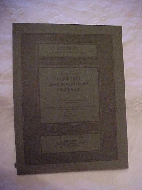 1980 SOTHEBY'S AUCTION CATALOG, IMPORTANT ENGLISH/IRISH DEFLTWARE #77426 - Image 1 of 4