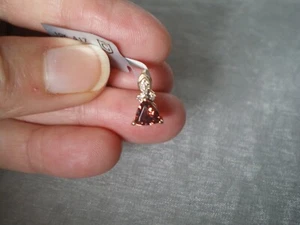 Zanzibar Zircon & Diamond pendant, 1.19 carats, 0.92 grams of 10K Yellow Gold - Picture 1 of 11