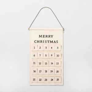 Hearth & Hand Magnolia Embroidered Pocket Canvas Advent Calendar Christmas 2019 - Picture 1 of 9