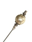 Beautiful 5 inch Long Ivory Pearl Hat Pin  Hijab Pin with pin Protector