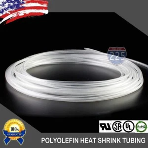 100 FT. 100' Feet CLEAR 1/8" 3mm Polyolefin 2:1 Heat Shrink Tubing Tube Cable US - Picture 1 of 1