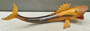 Antique Fish Sculpture In Horn With Glass Eye Curiosity Cabinet - Picture 1 of 10