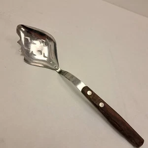 Vintage ZYLCO servizio insalata forchetta a fessura cucchiaio MCM USA utensile moderno inox  - Foto 1 di 9