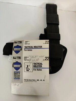 Uncle Mike's 9922-1 Size 22 Right Hand Dual Ret Tac Holster Black Sig - Image 1 of 4