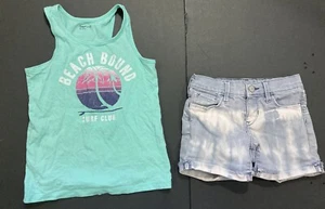 Girl's Gap & Old Navy Outfit Sz 8 - "Beach Bound" Top w/Jean Shorts EUC - Picture 1 of 7