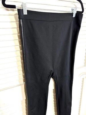 Lane Bryant Black Faux Leather Tuxedo Leggings Women’s E/F New - Image 1 of 4