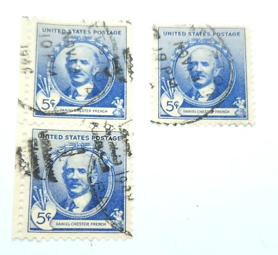 SCOTT # 887 Daniel Chester French Issue U.S. Stamps Used - NH Lot of 3 - Image 1 of 3