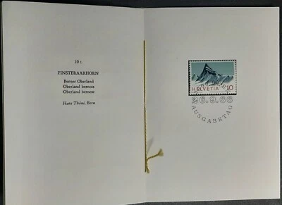 (SWI-236) SWITZERLAND 1966 Swiss PTT Card 91 Finsteraarhorn  set of 1 SG 742 - Image 1 of 3
