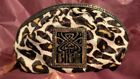 BIBA Leopard Print 100% Leather  Cosmetic Bag with Double Zips and BIBA lining 