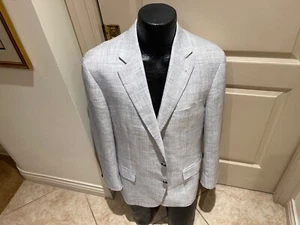 CANALI Kei Wool Silk Linen Sport Coat, Light Blue Woven, 46R (56 EU) - Picture 1 of 12