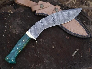 EDC Custom Hand Made Damascus Blade 15"Hunting Knife Kukri Knife W/S _BL-2632 - Picture 1 of 21
