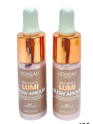 Lote de 2 gotas potenciadoras de brillo L'oreal True Match Lumi Glow Amour (0,47 fl/14 ml/507) Foto 1 de 2