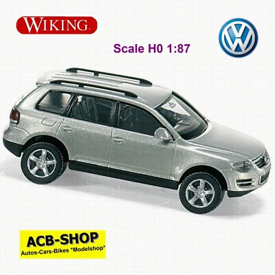 VW Volkswagen Touareg Tipo 7L SUV 2002-06 Silverleaf Metallico 1:87 Wiking 060 - Immagine 1 di 2
