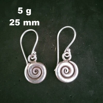 FINE SILVER EARRINGS 925 STERLING CRAFT Dangle 5g Charms Filigree Round 23225 - Image 1 of 4