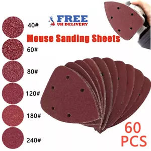 60Pcs Mouse Sanding Sheets Sandpaper 40 60 80 120 180 240 Mixed Grit 140 x 100mm - Picture 1 of 11