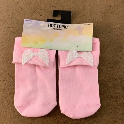 Hot Topic Mujer Zapato Talla 5-10 Rosa 3D Alas Calcetines al Tobillo 1 Par Nuevo con Etiquetas Foto 1 de 4