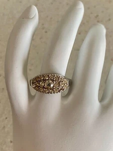 Vintage Vargas 18kt HGE Ring Pave klarer Stein silberfarben Art Deco Größe 8 - Bild 1 von 7