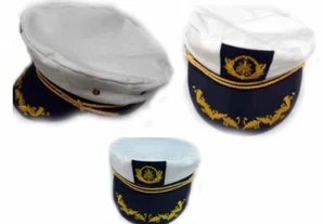 cappello cOMANDANTE capitano barca MARINAIO nave hat man estate comandante - Imagen 1 de 3