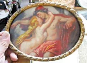 quadretto olio su cartone originale XIX secolo AMORE E PSICHE non firmato - Foto 1 di 5