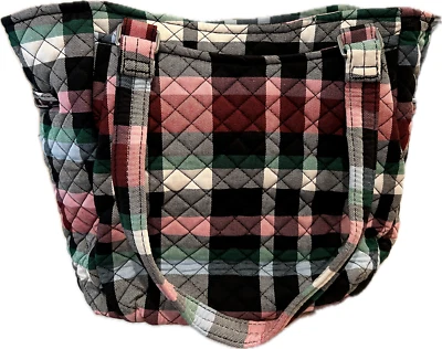 VERA BRADLEY GLENNA SATCHEL RIBBONS PLAID SHOULDER BAG RED GREEN CHRISTMAS NEW - Image 1 of 4