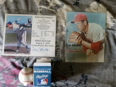 Robin Roberts Signed ONL Baseball  Philadelphia Phillies HOF 250+Wins RARE - Image 1 of 4