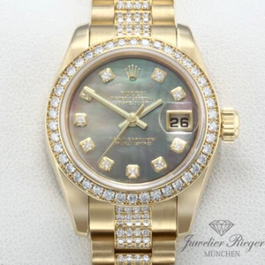 Rolex Lady Datejust Gelbgold 750 179138 2011 Diamanten Perlmutt Automatik Gold - Bild 1 von 2