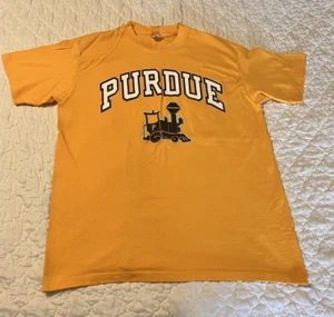 VINTAGE PURDUE BOILERMAKERS CHAMPION T-SHIRT USA YELLOW SIZE X LARGE - Picture 1 of 7