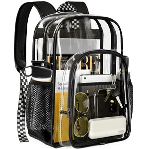 PAMANO Clear Backpack Transparent Heavy Duty Bookbag See Through Bag for Coll... - Picture 1 of 7