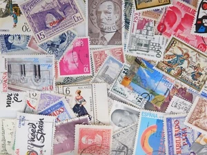 STAMP SPAIN Commemorative 300pc lot off paper philatelic kiloware used - Picture 1 of 8