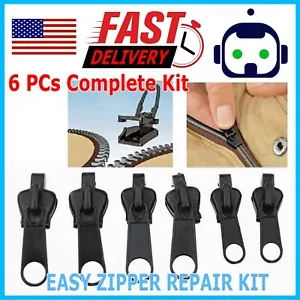 Fix Zipper Zip Slider Repair Instant Kit Removable Rescue Replacement Pack of 6P - Picture 1 of 10