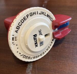 VINTAGE ROTEX LABEL MAKER 3/8" - 9.5MM RED INCLUDING AN OPEN ROLL OF Blue TAPE