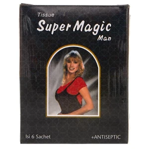 Super Magic Man Lovers Antiseptic Wet Tissue For Longer Delay Ejaculation - 6pcs - Picture 1 of 11